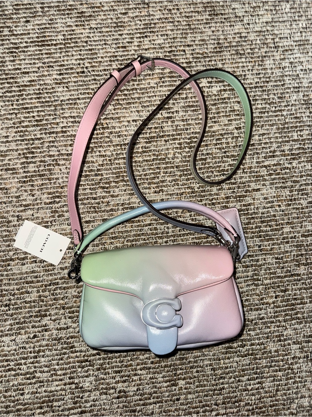 NWT COACH RAINBOW PUFF BAG